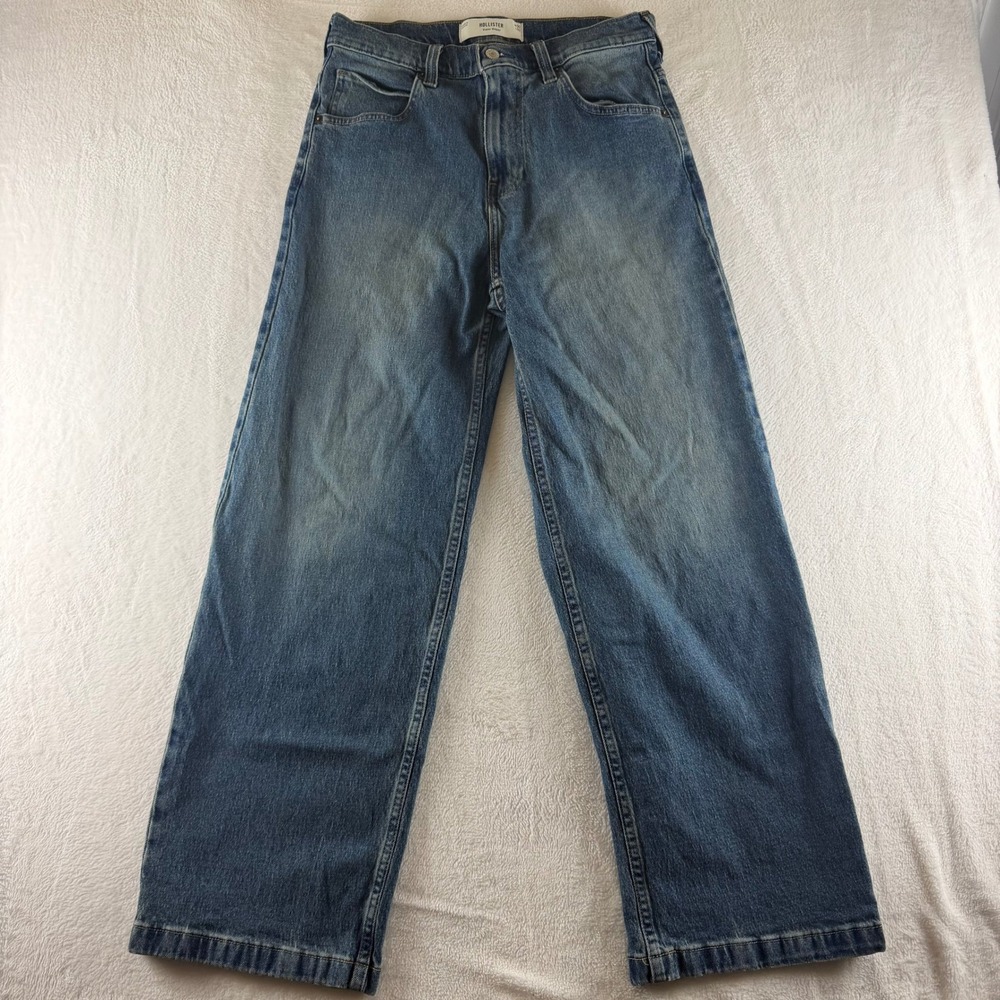 Hollister Jeans Super Baggy Wide Leg Blue Denim Mens W30 L32 90s Skate Y2K